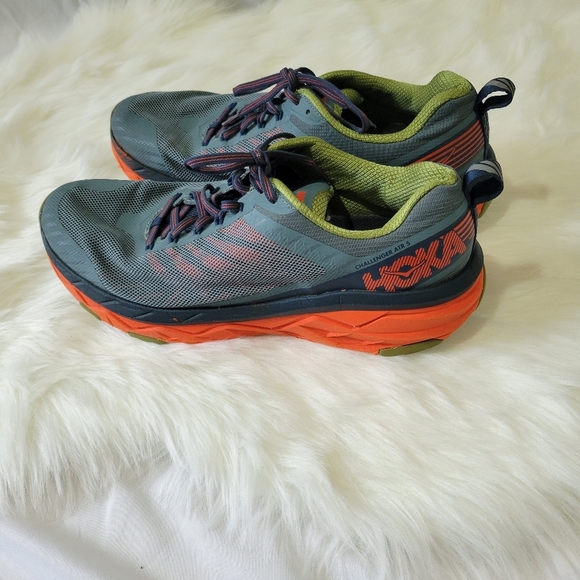 Hoka Men's Athletic Shoes in Gray and Orange - Picture 6 of 9